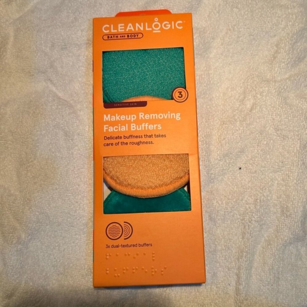 CleanLogic Makeup Removing Facial Buffers Dual Textured Buffers - 3 in box